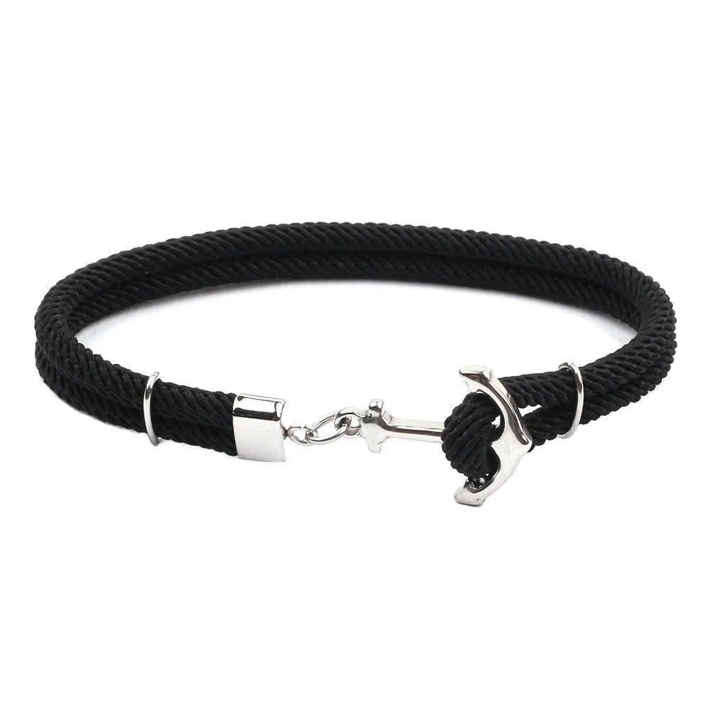 Casual Ethnic Style Anchor Rope Titanium Steel Unisex Bracelets