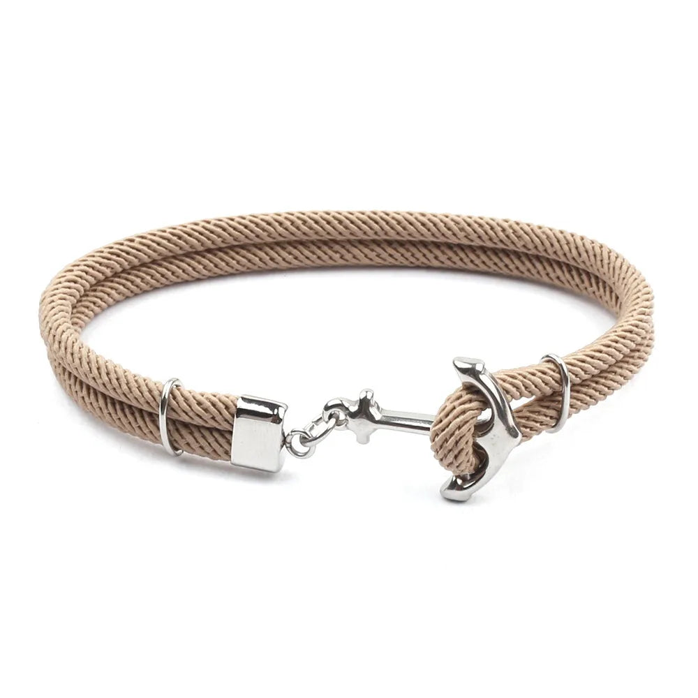 Casual Ethnic Style Anchor Rope Titanium Steel Unisex Bracelets