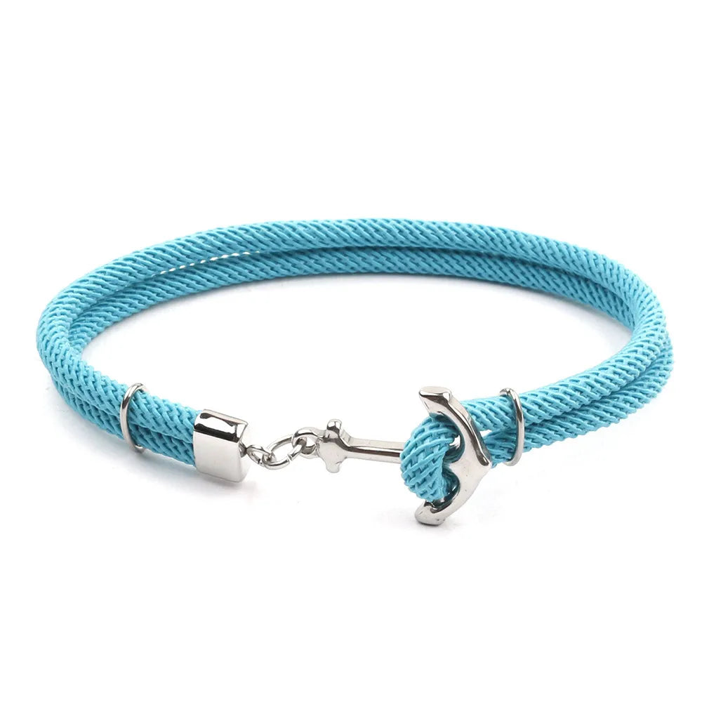 Casual Ethnic Style Anchor Rope Titanium Steel Unisex Bracelets