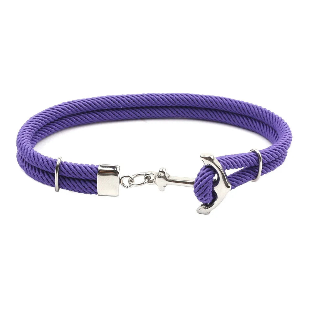 Casual Ethnic Style Anchor Rope Titanium Steel Unisex Bracelets