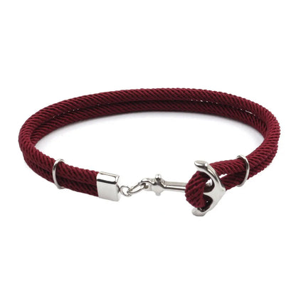 Casual Ethnic Style Anchor Rope Titanium Steel Unisex Bracelets