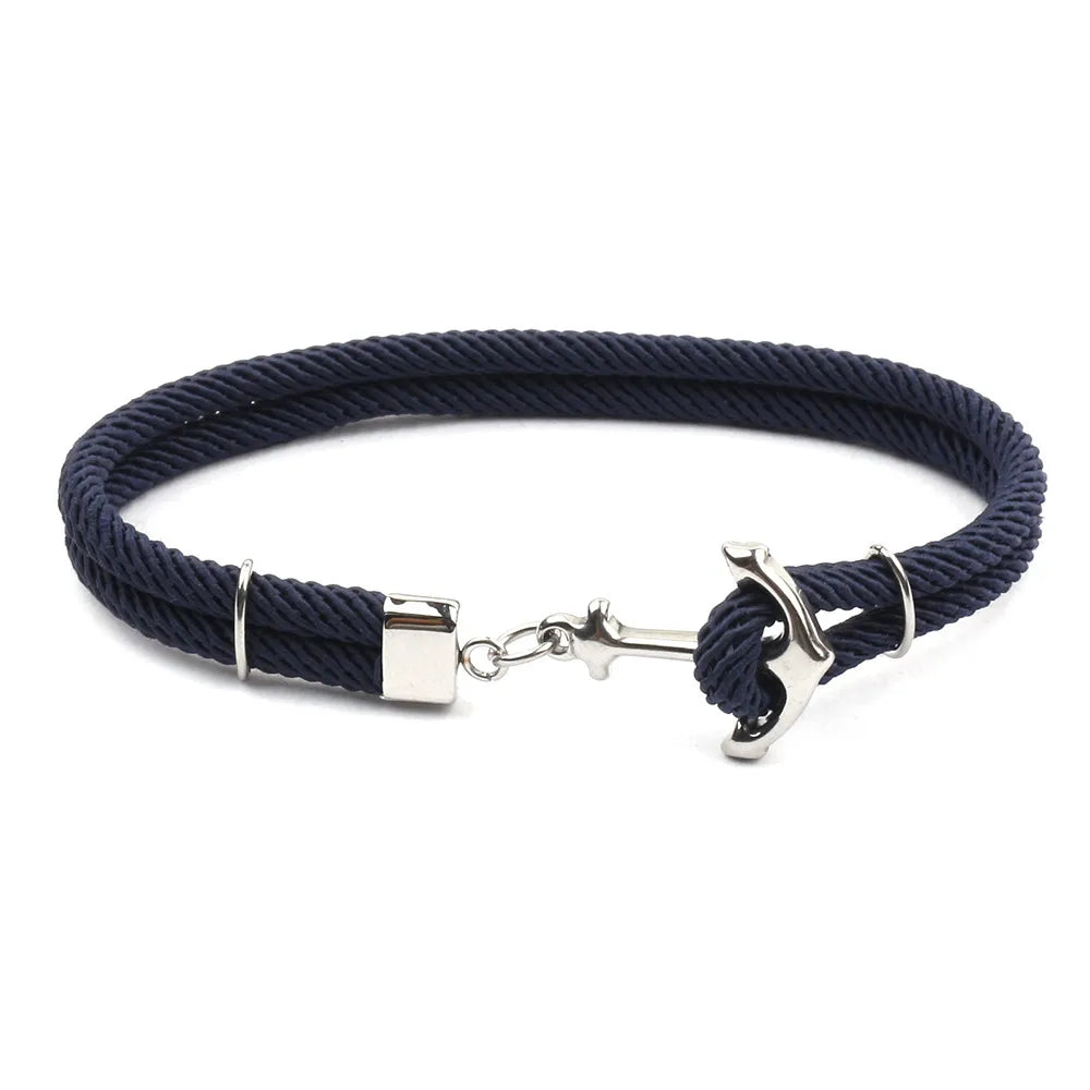 Casual Ethnic Style Anchor Rope Titanium Steel Unisex Bracelets