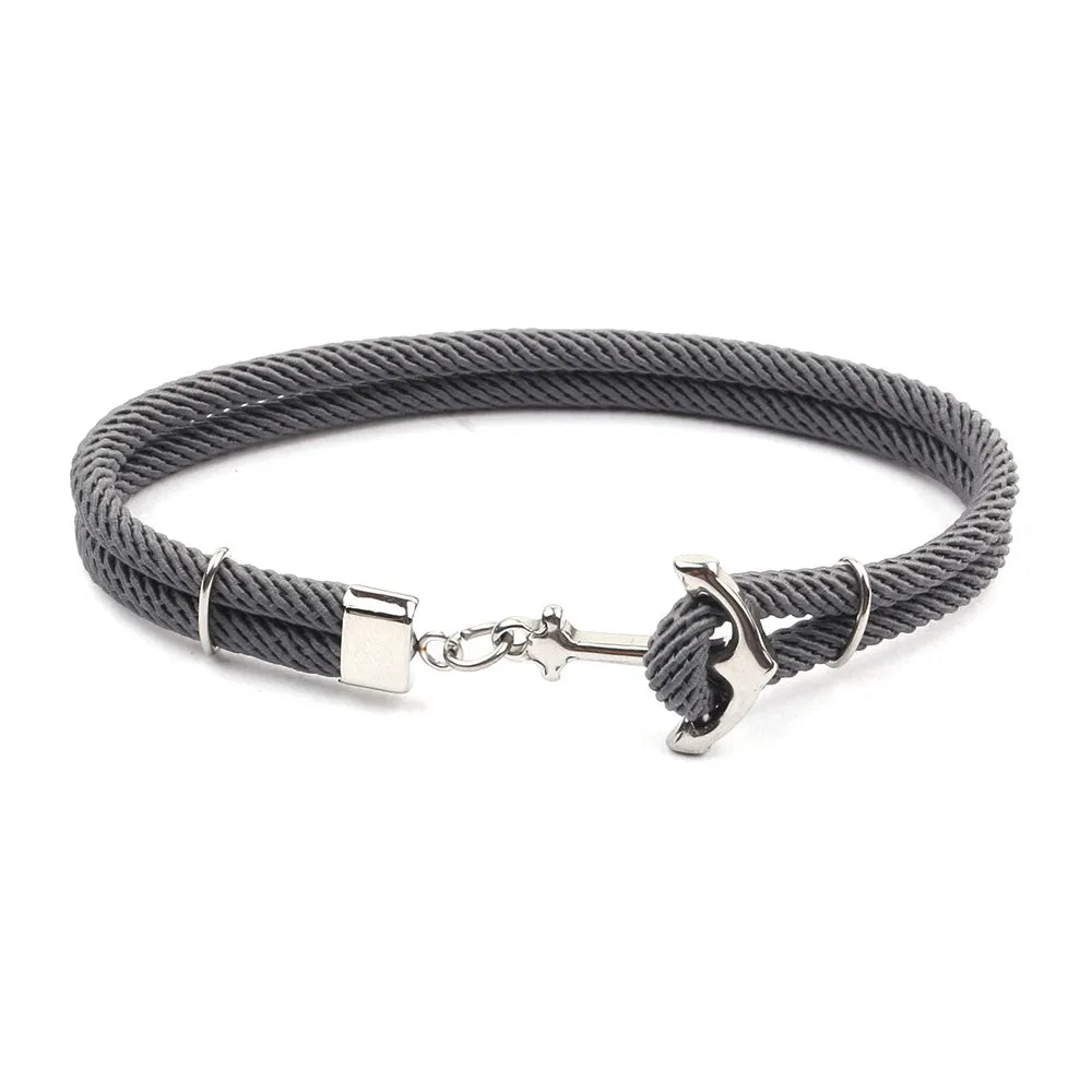 Casual Ethnic Style Anchor Rope Titanium Steel Unisex Bracelets