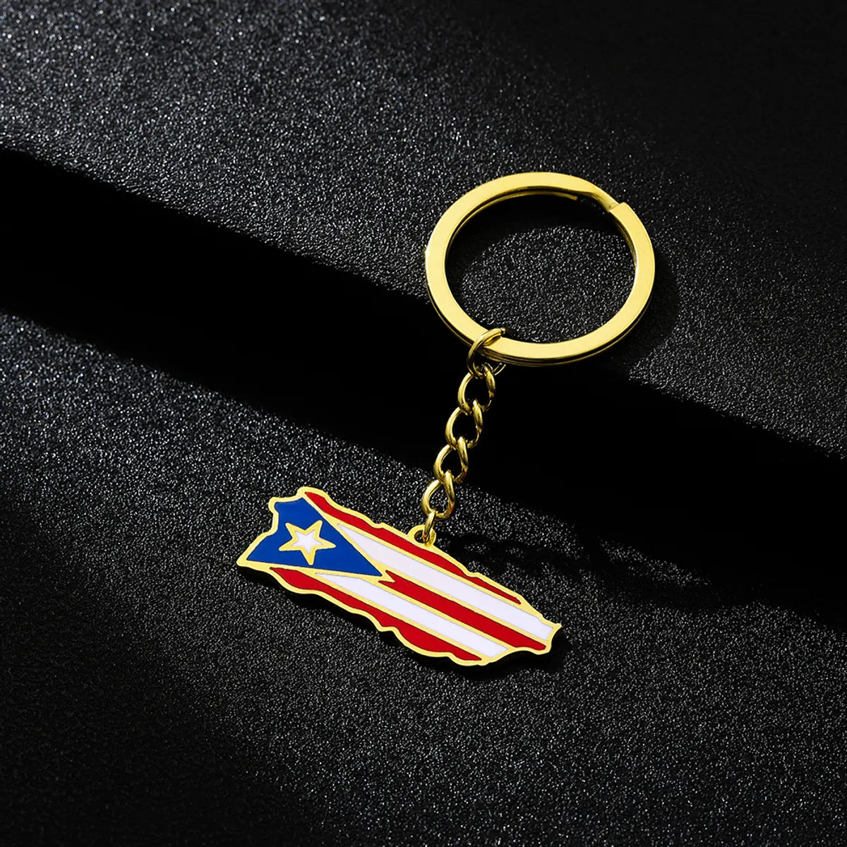 Casual Ethnic Style National Flag 201 Stainless Steel Enamel 18K Gold Plated Bag Pendant Keychain