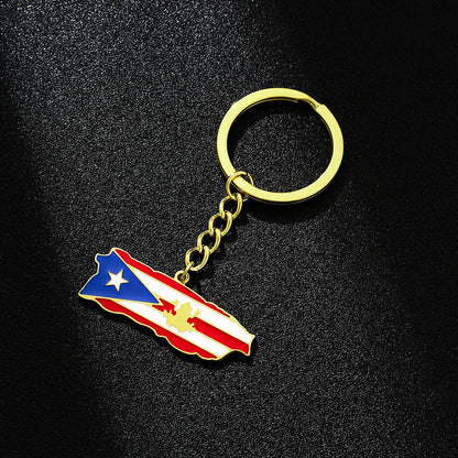 Casual Ethnic Style National Flag 201 Stainless Steel Enamel 18K Gold Plated Bag Pendant Keychain