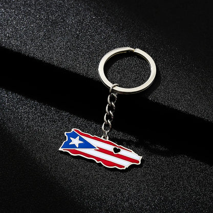 Casual Ethnic Style National Flag 201 Stainless Steel Enamel 18K Gold Plated Bag Pendant Keychain