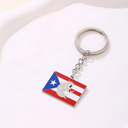 Casual Ethnic Style National Flag 201 Stainless Steel Enamel 18K Gold Plated Bag Pendant Keychain