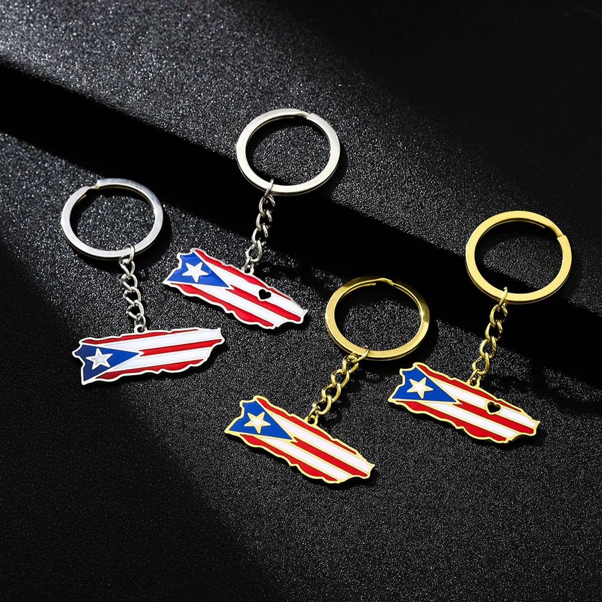 Casual Ethnic Style National Flag 201 Stainless Steel Enamel 18K Gold Plated Bag Pendant Keychain