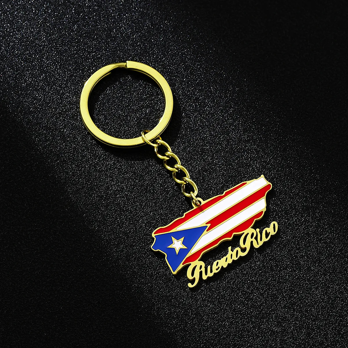 Casual Ethnic Style National Flag 201 Stainless Steel Enamel 18K Gold Plated Bag Pendant Keychain