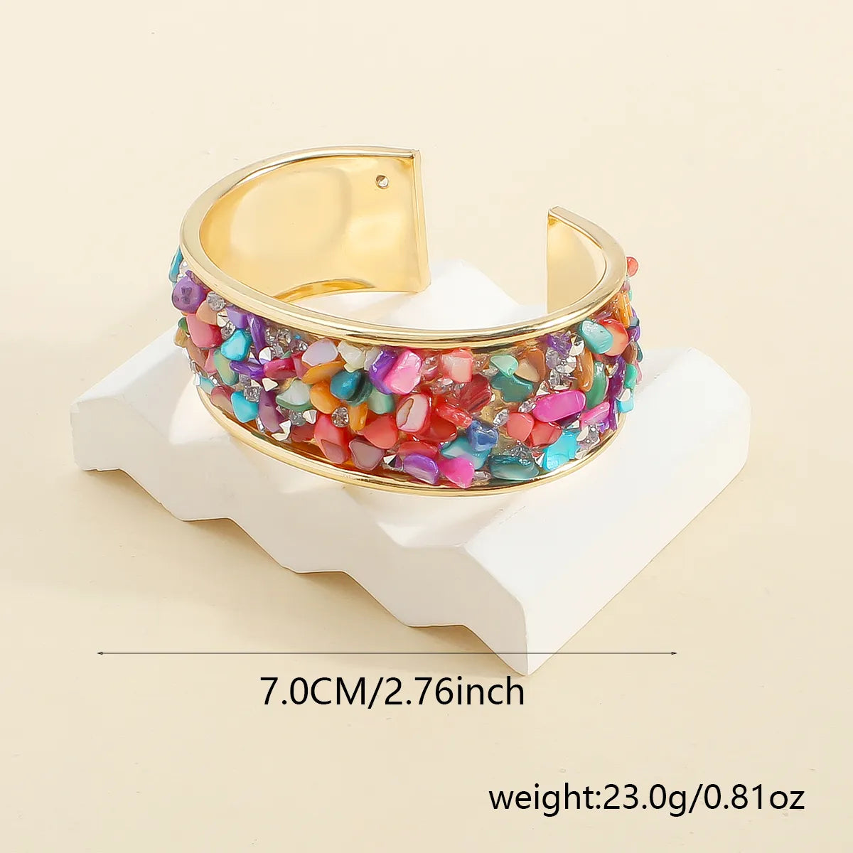 Casual Exaggerated Bohemian Ditsy Floral Alloy Gravel Wholesale Cuff Bracelets