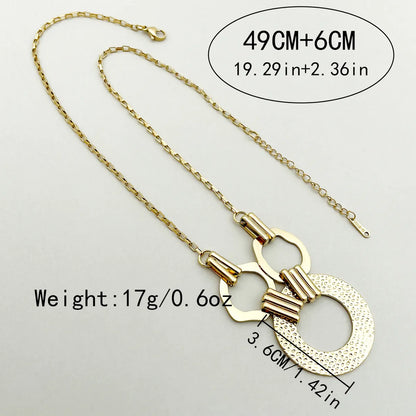 Casual Exaggerated Circle Stainless Steel Plating Hollow Out Gold Plated Long Necklace