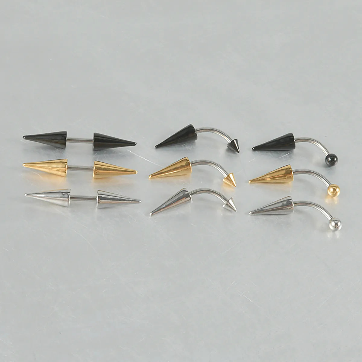 Casual Exaggerated Simple Style Solid Color Stainless Steel Eyebrow Nails Ear Studs In Bulk