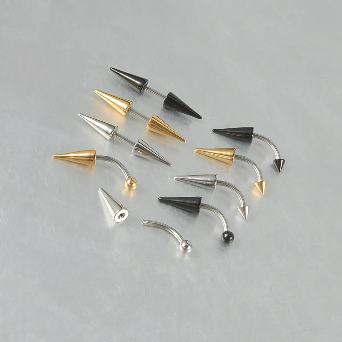 Casual Exaggerated Simple Style Solid Color Stainless Steel Eyebrow Nails Ear Studs In Bulk