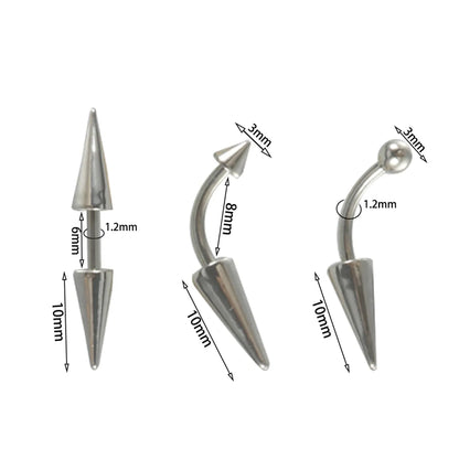 Casual Exaggerated Simple Style Solid Color Stainless Steel Eyebrow Nails Ear Studs In Bulk