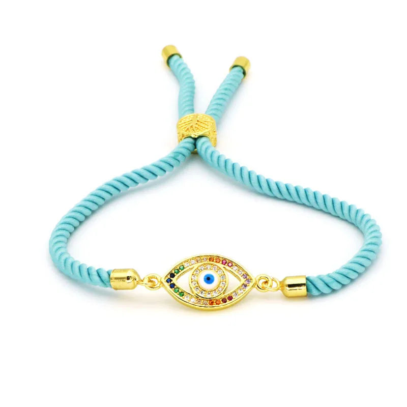 Casual Eye 18K Gold Plated Zircon Rope Copper Wholesale Bracelets