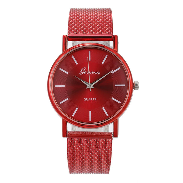 Casual Fashion Quartz Wrist Watch With Plastic Case Plastic Strap Stainless Steel Clasp And Round Dial