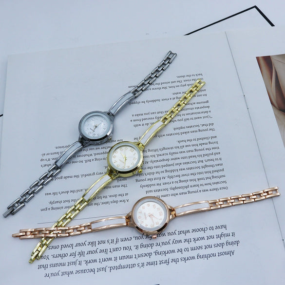 Casual Female Quartz Watch Alloy Strap Round Dial