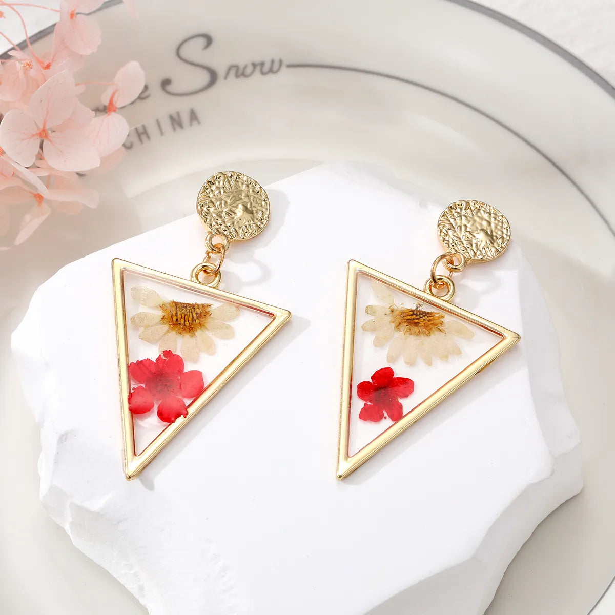 Casual Flower Alloy Resin Women'S Earrings Necklace