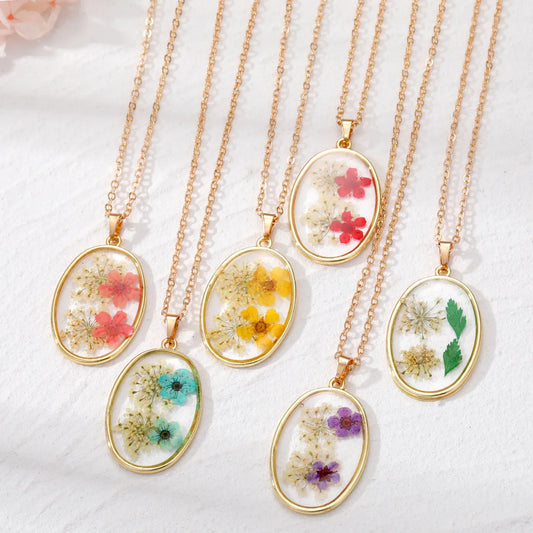 Casual Flower Alloy Resin Women'S Pendant Necklace 1 Piece