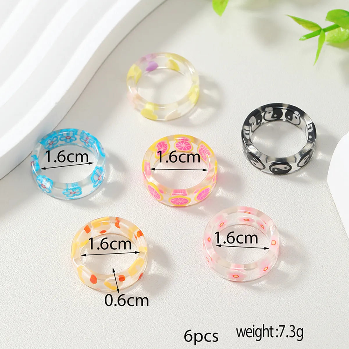 Casual Fruit Arylic Women'S Rings