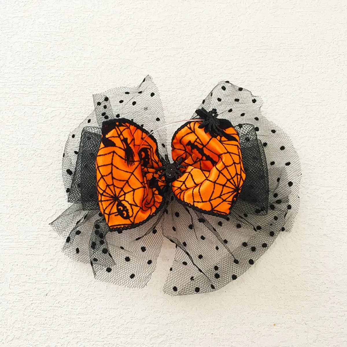 Casual Funny Solid Color Spider Bow Knot Cloth Hollow Out Hair Clip Hair Band