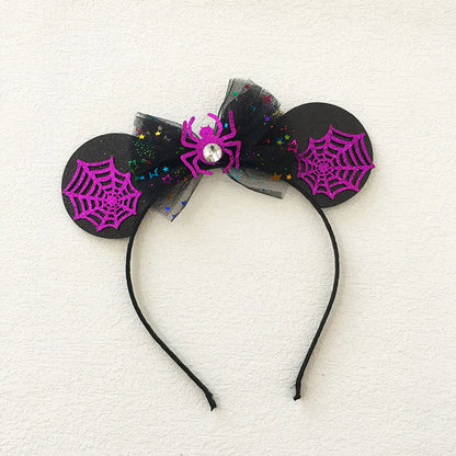 Casual Funny Solid Color Spider Bow Knot Cloth Hollow Out Hair Clip Hair Band