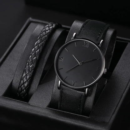 Casual Geometric Buckle Quartz Men'S Watches