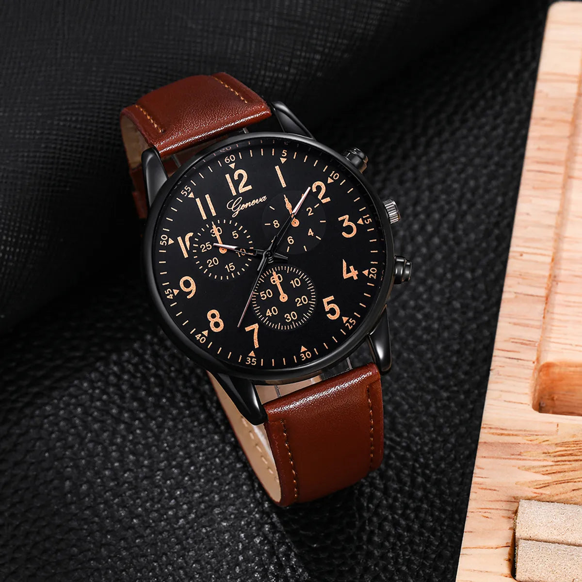 Casual Geometric Buckle Quartz Men'S Watches