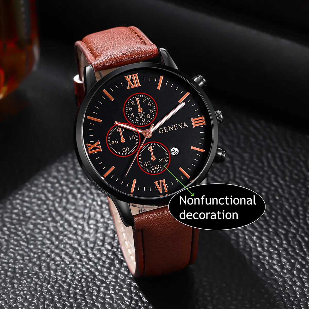 Casual Geometric Buckle Quartz Men'S Watches