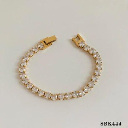 Casual Geometric Heart Shape 304 Stainless Steel 16K Gold Plated White Gold Plated Gold Plated Zircon Bracelets In Bulk