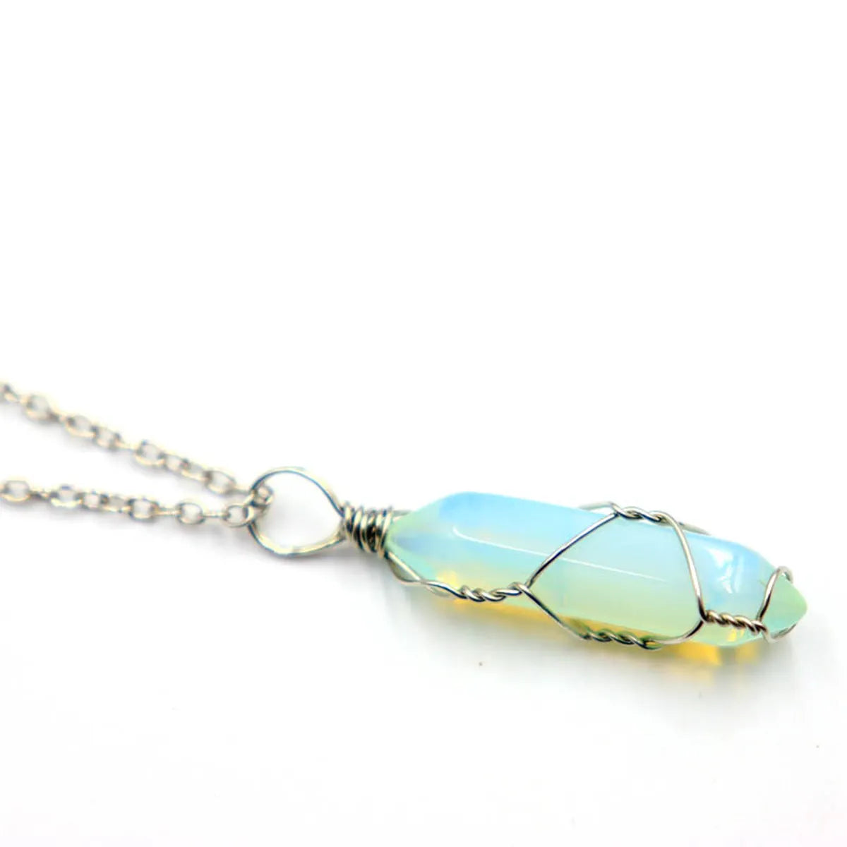 Casual Geometric Natural Stone Metal Copper Wholesale Pendant Necklace