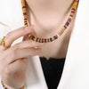 Casual Geometric Natural Stone Titanium Steel Plating 18K Gold Plated Women'S Bracelets Necklace