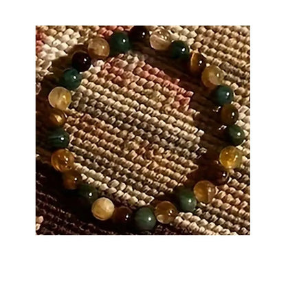 Casual Geometric Round Artificial Crystal Natural Stone Malachite Wholesale Bracelets