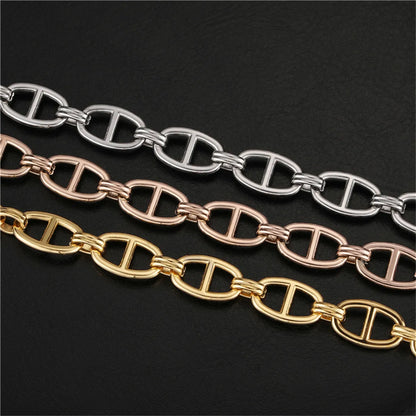 Casual Geometric Solid Color 304 Stainless Steel Hollow Out 18K Gold Plated Unisex Bracelets