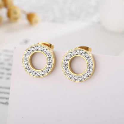 Casual Geometric Titanium Steel Plating Earrings 1 Piece