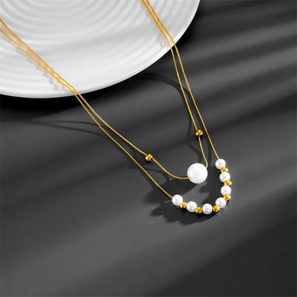 Wholesale Jewelry Casual Geometric Titanium Steel Acrylic 18K Gold Plated Plating Necklace