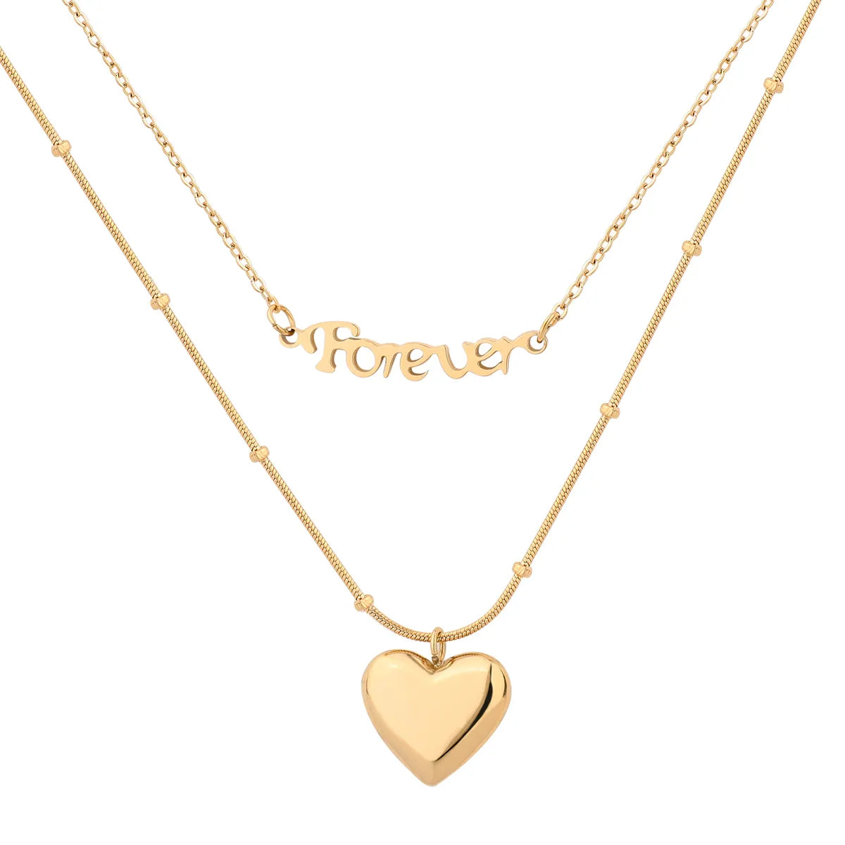 Wholesale Jewelry Casual Glam Modern Style Animal Heart Shape Stainless Steel Shell Zircon Gold Plated Plating Inlay Layered Necklaces Pendant Necklace