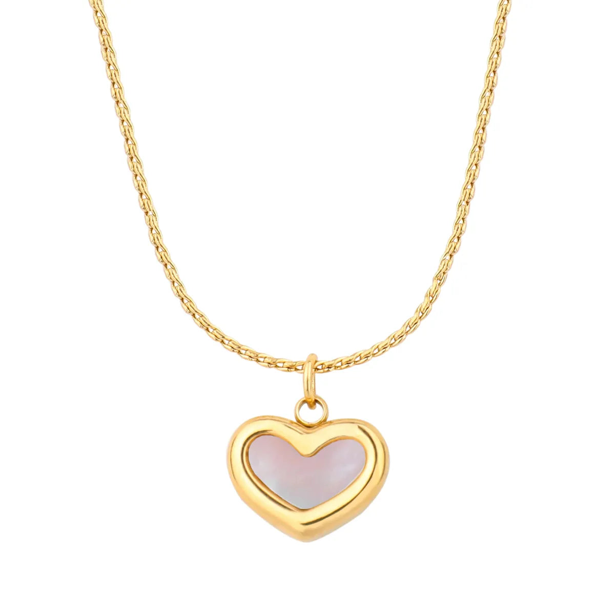 Wholesale Jewelry Casual Glam Modern Style Animal Heart Shape Stainless Steel Shell Zircon Gold Plated Plating Inlay Layered Necklaces Pendant Necklace