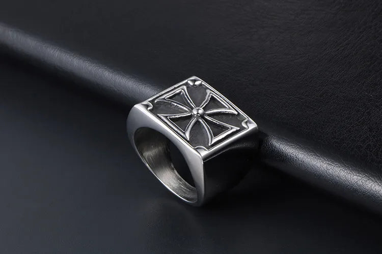 Casual Gothic Punk Four Leaf Clover 304 Stainless Steel Polishing Men'S Rings