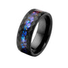 Casual Handmade Color Block Titanium Steel Black Plated Unisex Rings