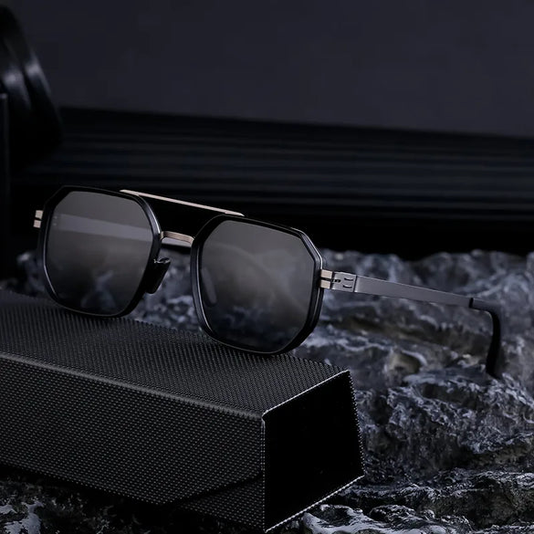 Casual Hawaiian Classic Style Square Tac Square Full Frame Men'S Sunglasses