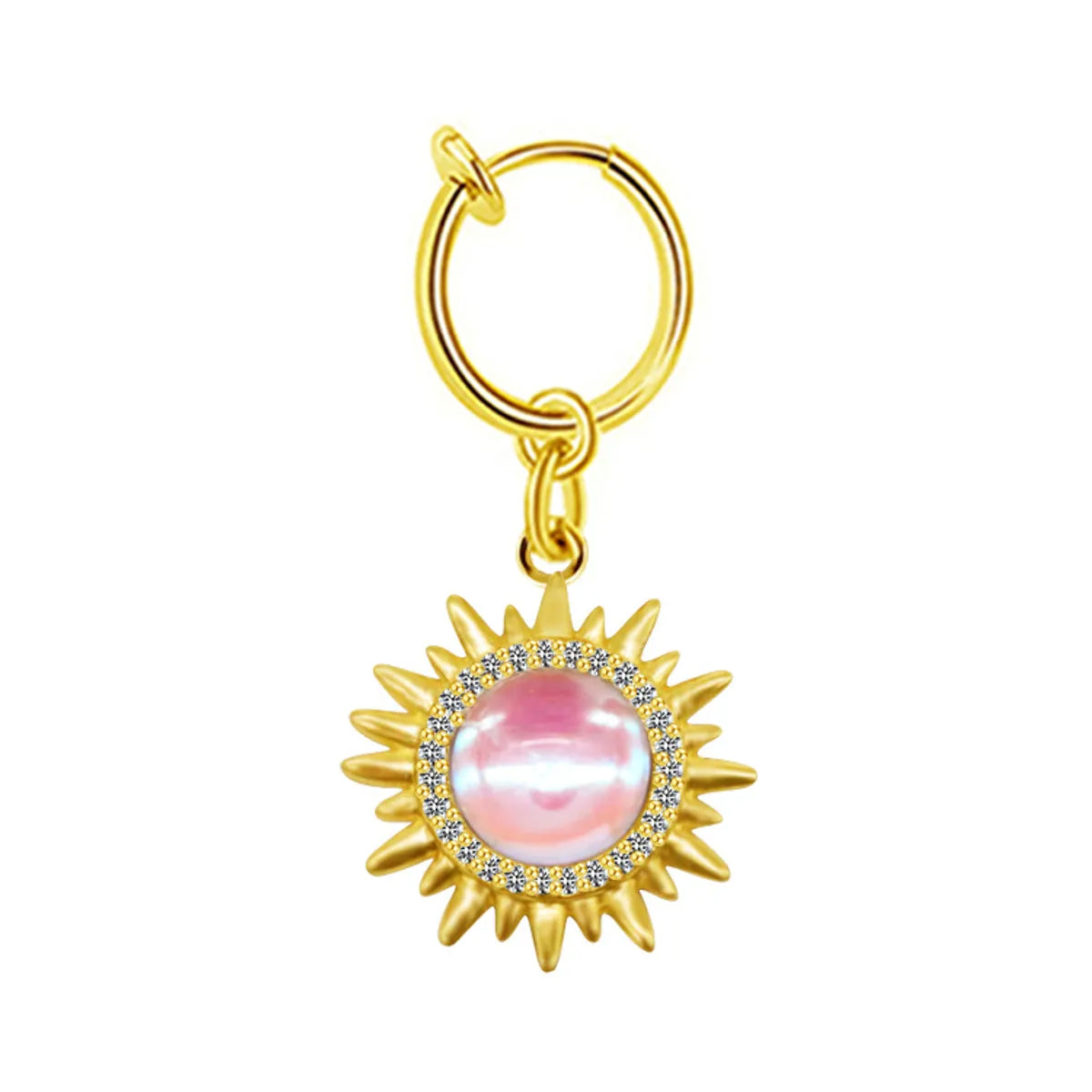 Casual Hawaiian Tropical Sun Stainless Steel Alloy Copper Gold Plated Rhinestones Belly Ring In Bulk