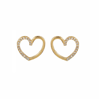 Casual Heart Shape Bow Knot Alloy Plating Inlay Rhinestones Women'S Drop Earrings Ear Studs