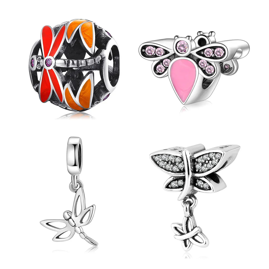 Casual Heart Shape Butterfly Sterling Silver Wholesale Jewelry Accessories