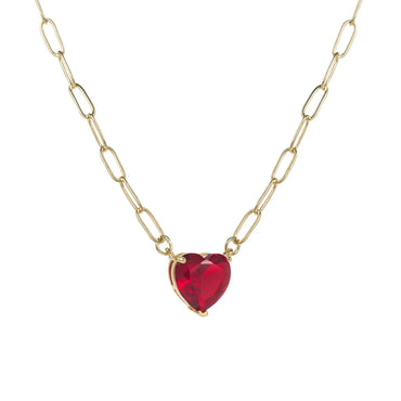 Casual Heart Shape Copper Gold Plated Zircon Pendant Necklace 1 Piece