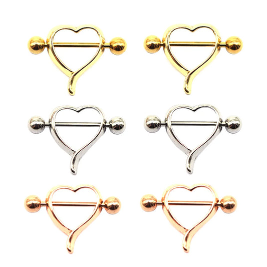 Casual Heart Shape Copper Rose Gold Plated White Gold Plated Gold Plated Nipple Ring In Bulk