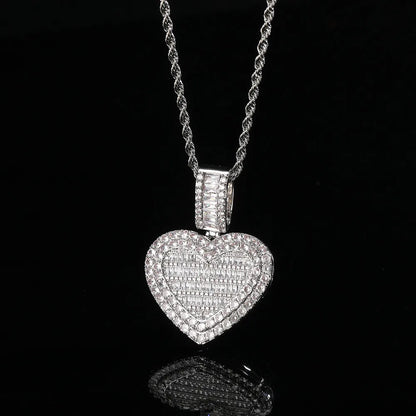 Casual Heart Shape Copper Zircon Valentine'S Day Couple Unisex Necklace