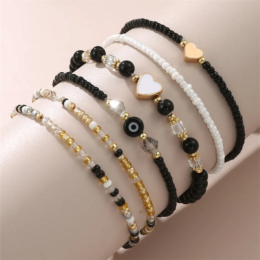 Casual Heart Shape Eye Seed Bead Wholesale Bracelets