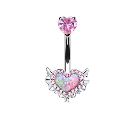 Casual Heart Shape Stainless Steel Plating Inlay Artificial Gemstones Nipple Ring Belly Ring Nose Ring