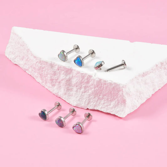 Casual Heart Shape Stainless Steel Plating Lip Stud